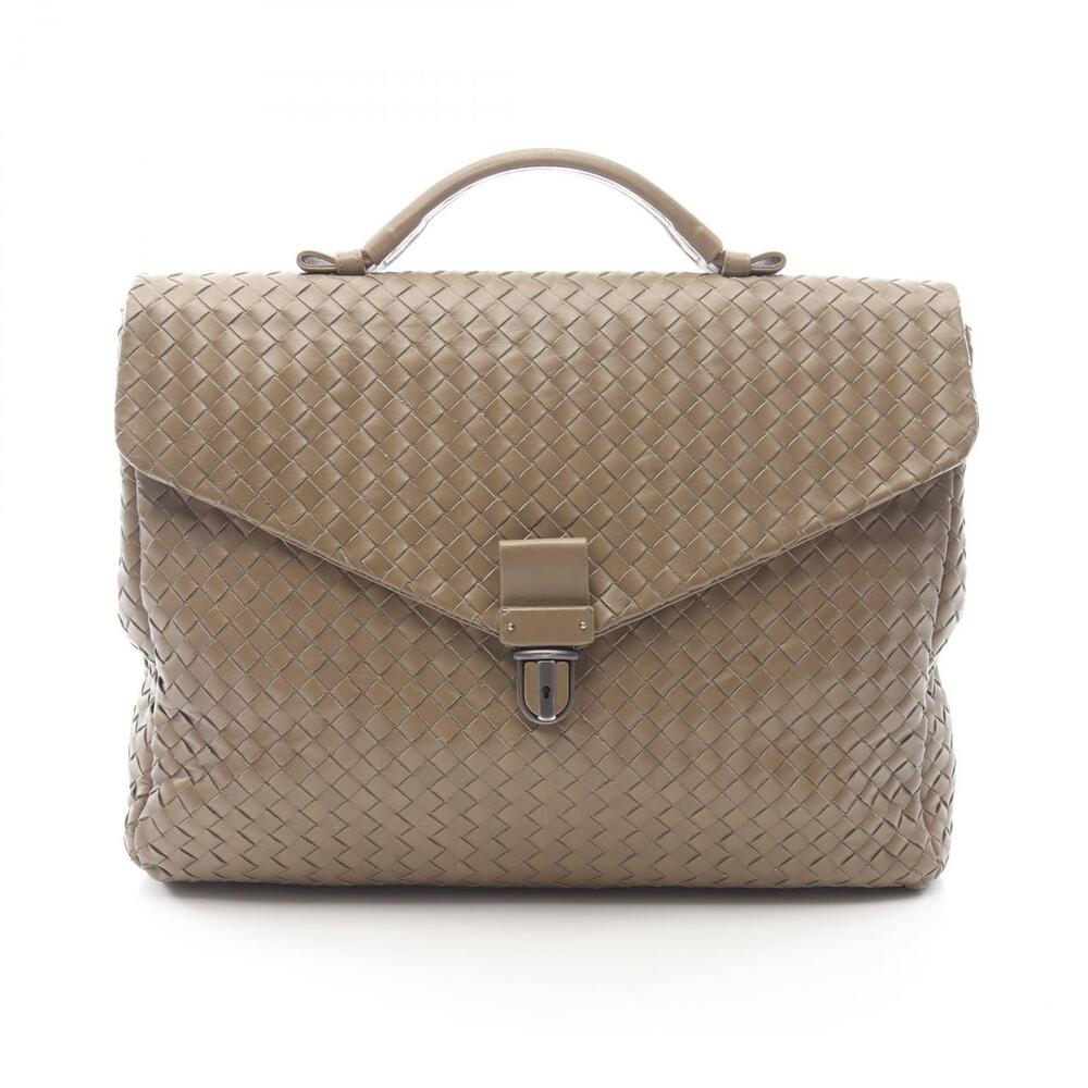 Bottega Veneta Intrecciato Briefcase Leather Gray